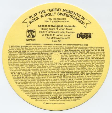 Quaker Granola Dipps - Back of a Record