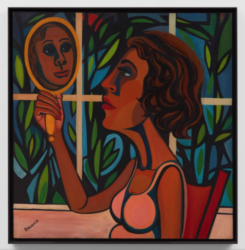 woman looking in a mirror,1966, by Faith Ringgold