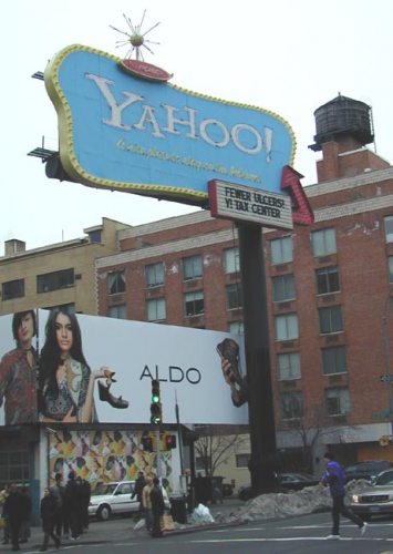 Yahoo billboard on Houston Street in NYC, 2000-ish