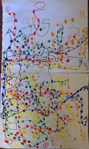 Subway map by Nathan, age 5. Email your original art to doubledip@wfmu.org to have it featured!