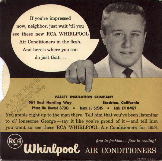RCA Whirlpool Air Conditioner George Gobel promo